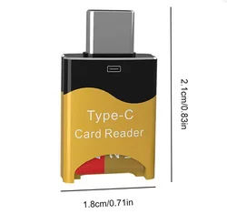 Compact Aluminum Alloy Type - C Card Reader with Hidden Micro - SD Slot and Plug - and - Play Functionality (Gold)