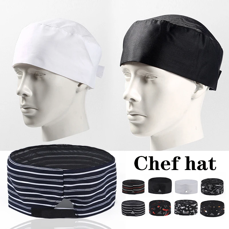 Chef Hat Restaurant Kitchen Baker Catering Cooking Cap Women Men Food Service Working Cap Mesh Top Cap Uniform Cooker Hat