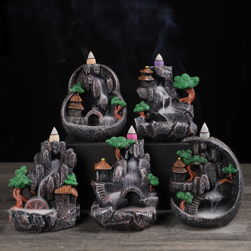 

Backflow Incense Burner Resin Home Indoor Tea Path Incense Path New Retro Creative Reflow Decoration