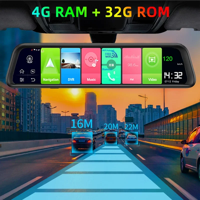 Bluavido   ڴ, ȵ̵ DVR, GPS ׺̼, ADAS HD 1080P  ī޶,   ͸, 3 in 1 ̷, 4G LTE, 12 ġ