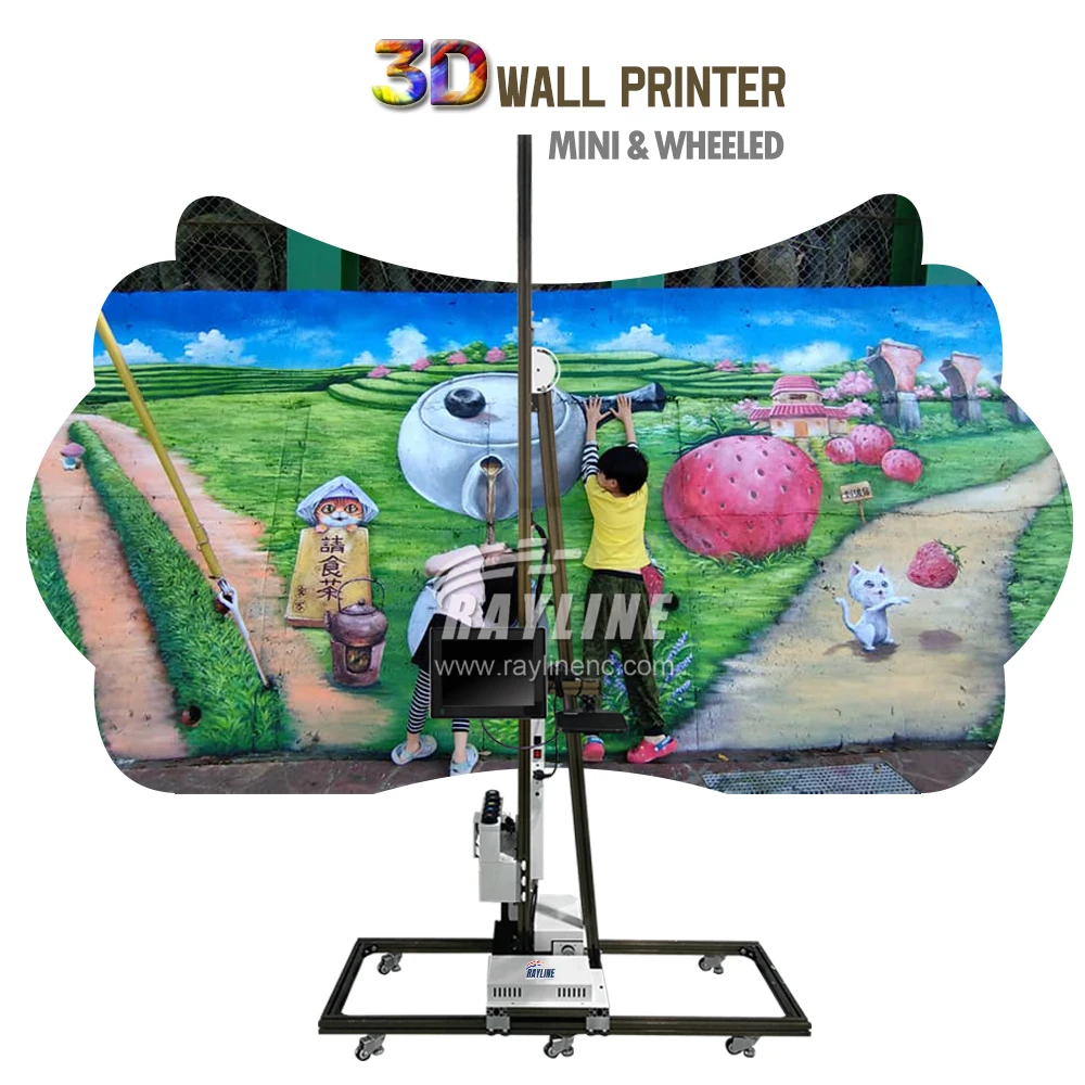 

RAYLINE 3D MINI Wall Printer Mural Wall Printing Machine Automatic Portable Inkjet Printer Direct to Wall Wood Plastic