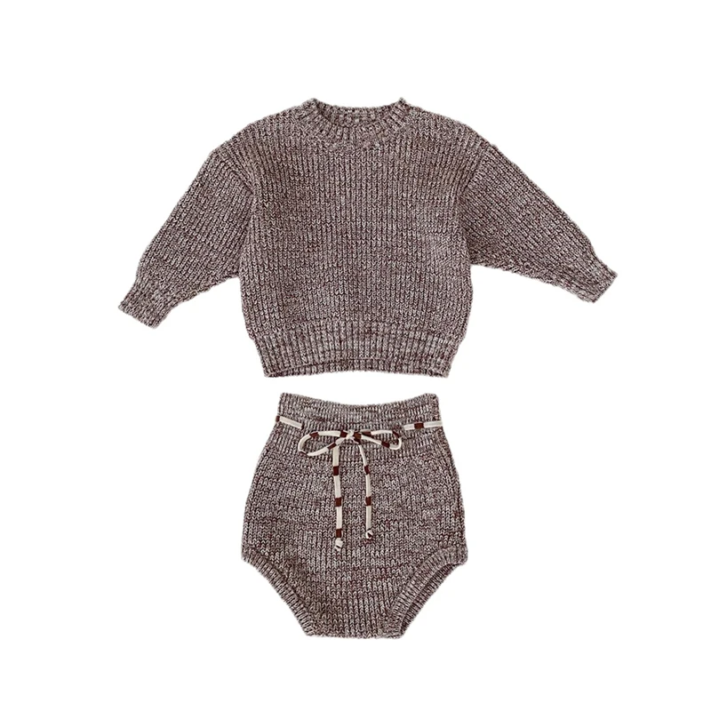 Cotton Baby Knit Pullover And Shorts Set For Newborns