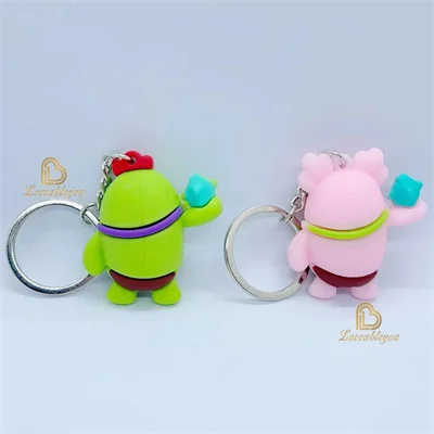 3D Cartoon Keychain Accesorios Sandy Hero Schoolbag Pendant Key Bag Decoration Collection Ornament Kids Toys Birthday Gift