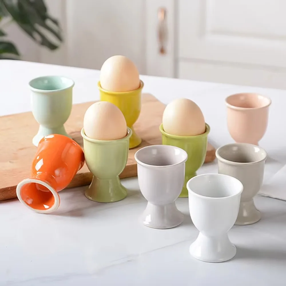 Ceramic Egg Cup Candy Color Wine Cups Breakfast Tool Egg Cup Holder Eggs Supplies Kitchen Gadgets Eggs Decor Supplies