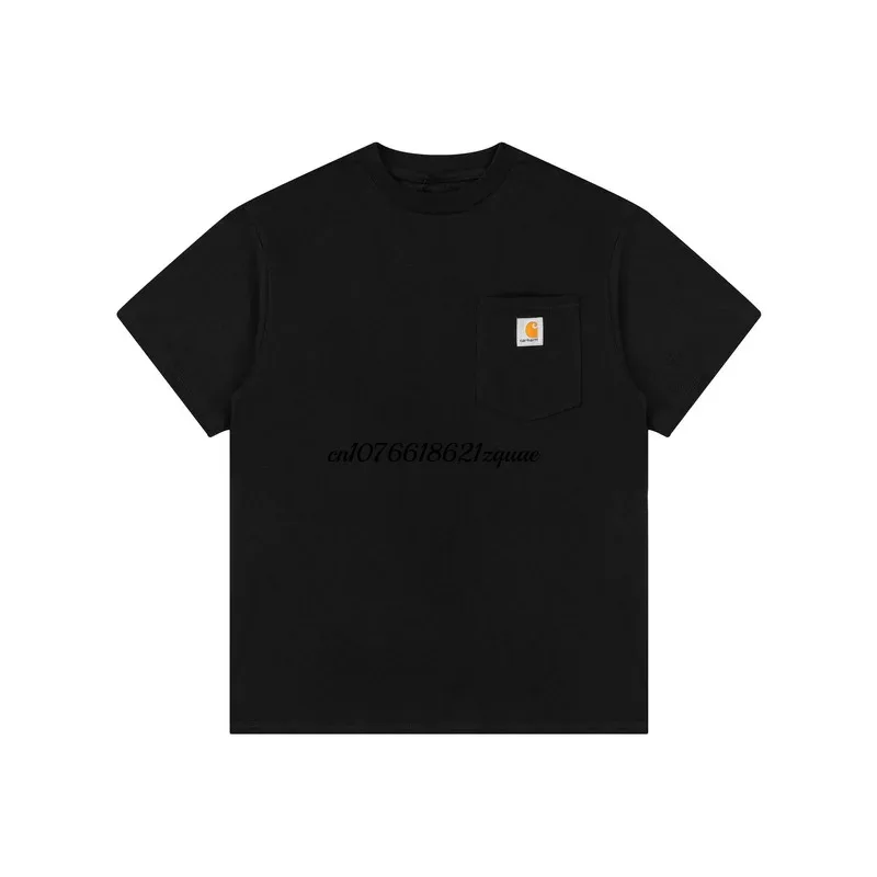 단색 Carhartt Wip 2023 브랜드 코튼 100%, 남성 여성 티셔츠, 순색 O넥 상의, 남성 티셔츠 의류