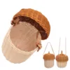 Acorn Shaped Basket Kids Rattan Storage Basket Hand Woven Decorative Acorn Shaped Basket Bag for Boys Girls Photography Props 4
