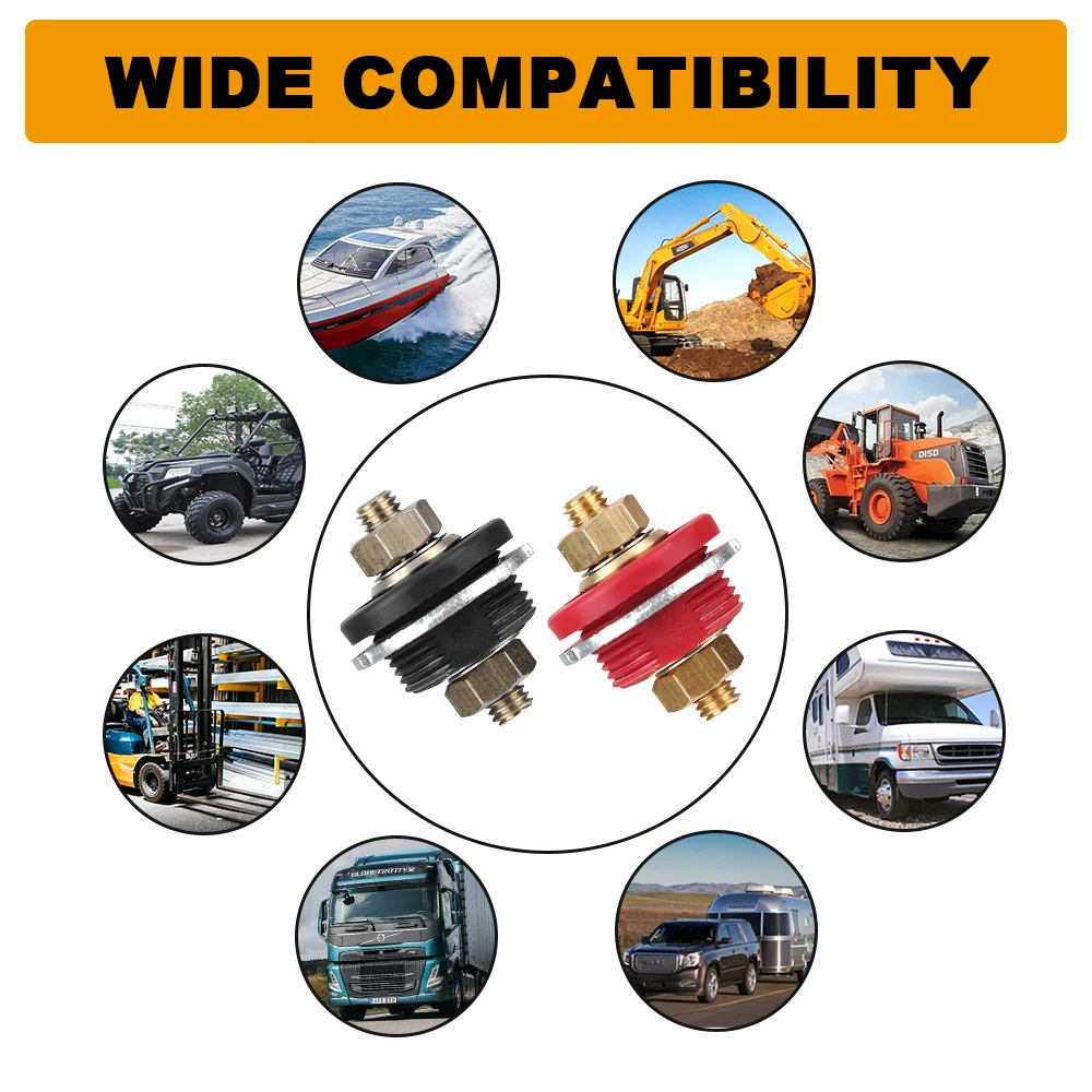 Power distribution block cable connector kit 3/8 stud remote battery power junction connecto heavy duty 300A 24V post terminal kit for car camping RV truck boat circuit tool