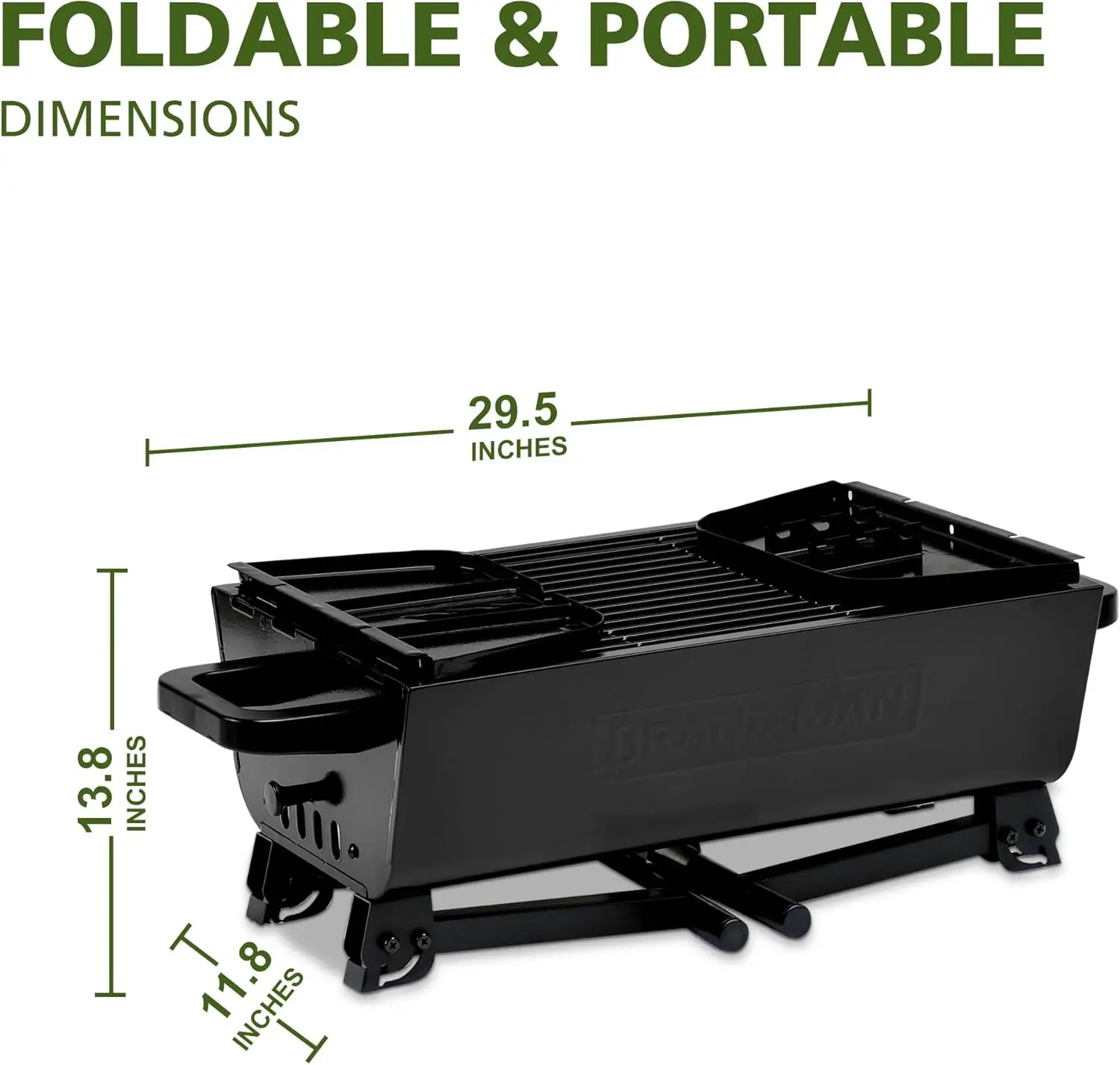 Grill with Rotisserie Grill Kit, Portable Folding Outdoor Charcoal Grill, Stainless Steel Spit Roaster with Motor & Adjustable H 6