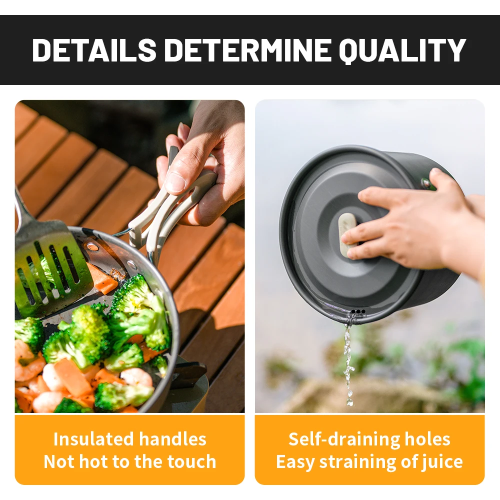 Naturehike Camping Cookware Kit Outdoor Frying Pan Portable Kettle Foldable Picnic Tableware Kitchen Utensils Cooking Utensils - Image 4