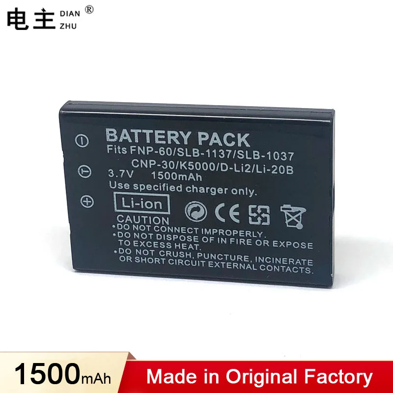 

FNP60 NP-60 NP60 SLB-1137 SLB-1037 CNP-30 KLIC-5000 D-Li2 Li-20B Battery for Fujifilm F50I F501 F401 ZOOM F410 F601 F601Z