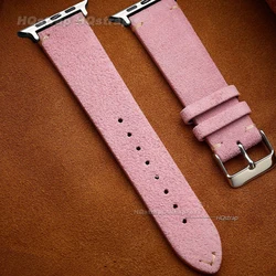 Luxurious Hand - Sewn Suede Strap - Ultra2 45mm 49mm (Pink)