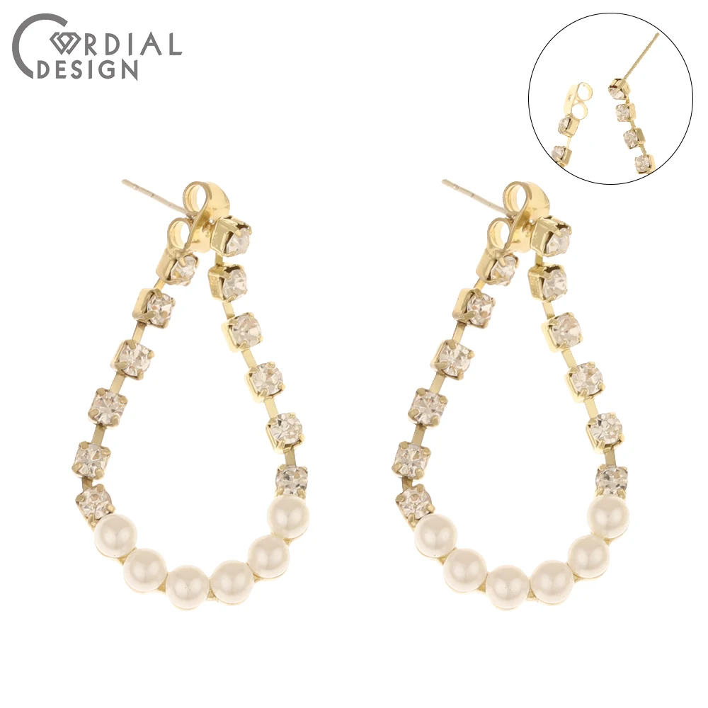 

Cordial Design 50Pcs 21*39MM Jewelry Accessories/Oval Waterdrop Shape/Rhinestone Earrings Stud/Jewelry Findings & Components