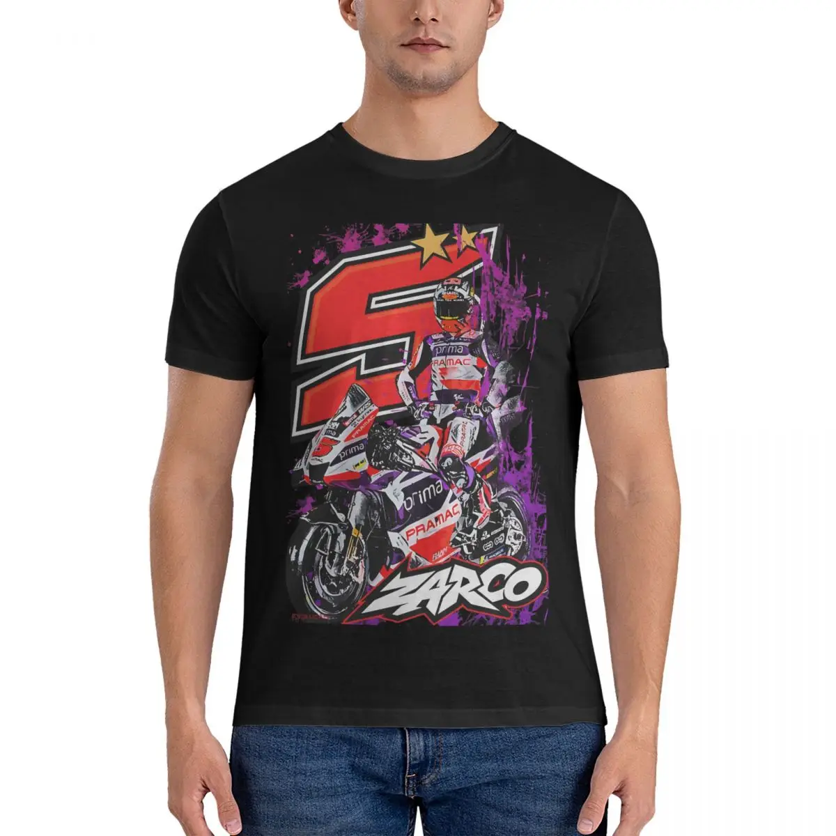 Vintage Johann Zarco Numero 5 T-Shirt Da Corsa Da Uomo Girocollo T-Shirt In Puro Cotone Moto The Gp Maglietta A Maniche Corte 6Xl Top