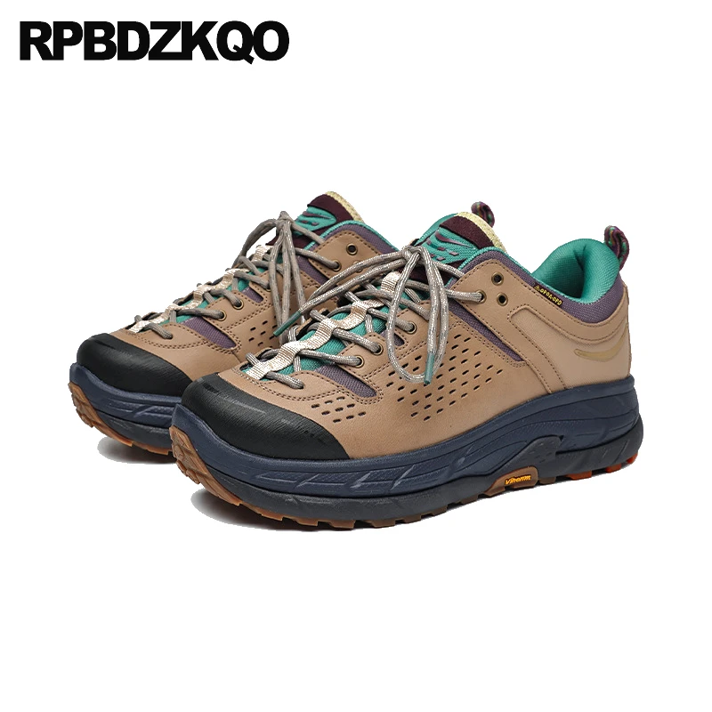

Women Unisex Sneakers Round Toe 44 Hiking Shoes 2023 Lace Up Men Brown Outdoor Flats Slip Resistant Breathable Couple Durable