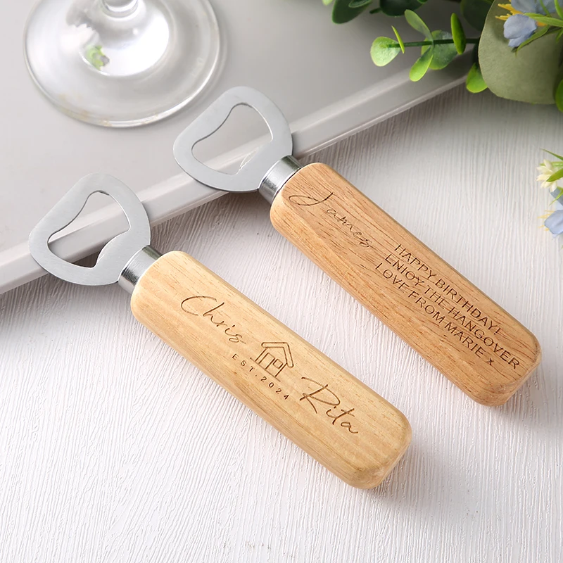 

Personalised Bottle Opener House Warming Wooden Bottle Opener Laser Engraved Fathers Day, Birthday Christmas New Home