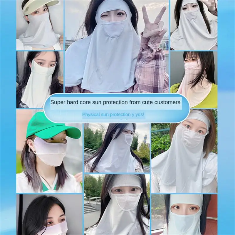 

Sun Mask New Full Face Ice Silk Breathable Sports Entertainment Hiking Scarves Camping Hiking Sunscreen Mask Summer