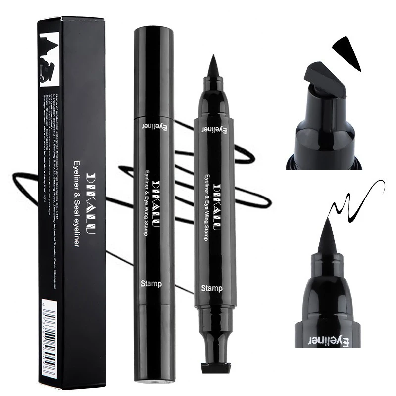 Liquid Eyeliner DIKALU Double Head Quick Drying Star Triangle Seal Mark Eyeliner Waterproof Non-smudging Liquid Eyeliner