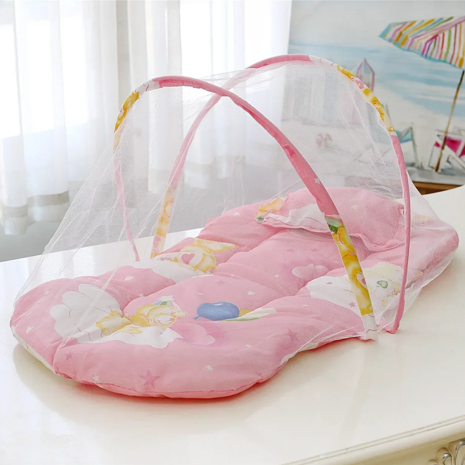 Portable Baby Baby Bed Foldable Mosquito Net Crib Netting Polyester with Pillow and Cotton Padding - Easy Installation Netting