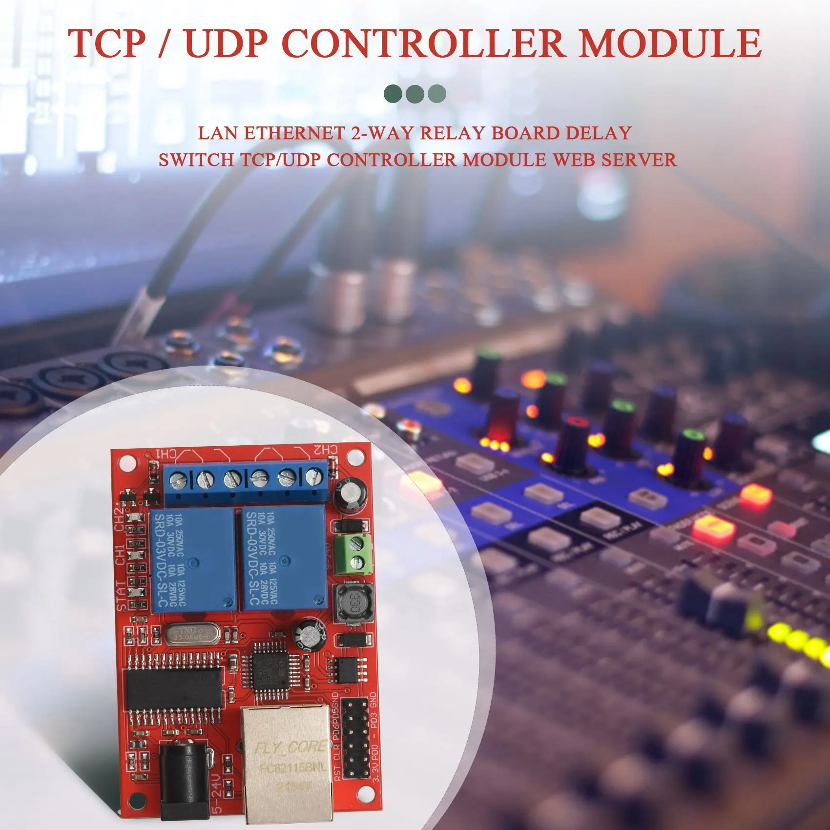 LAN Ethernet 2-way Relay Board Delay Switch TCP/UDP Controller Module WEB server 4