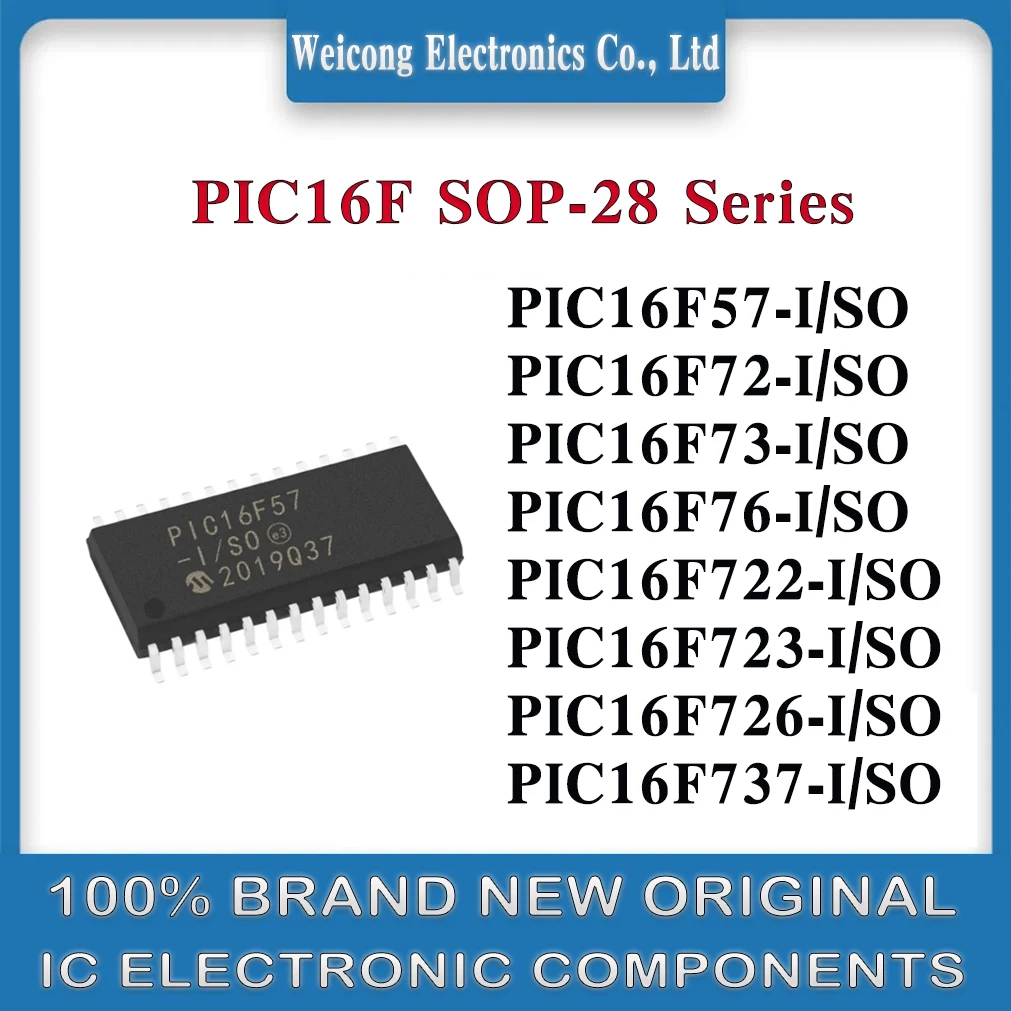 

New PIC16F57-I/SO PIC16F57 PIC16F72 PIC16F73 PIC16F76 PIC16F722 PIC16F723 PIC16F726 PIC16F737 PIC16F PIC16 PIC IC Chip SOP-28