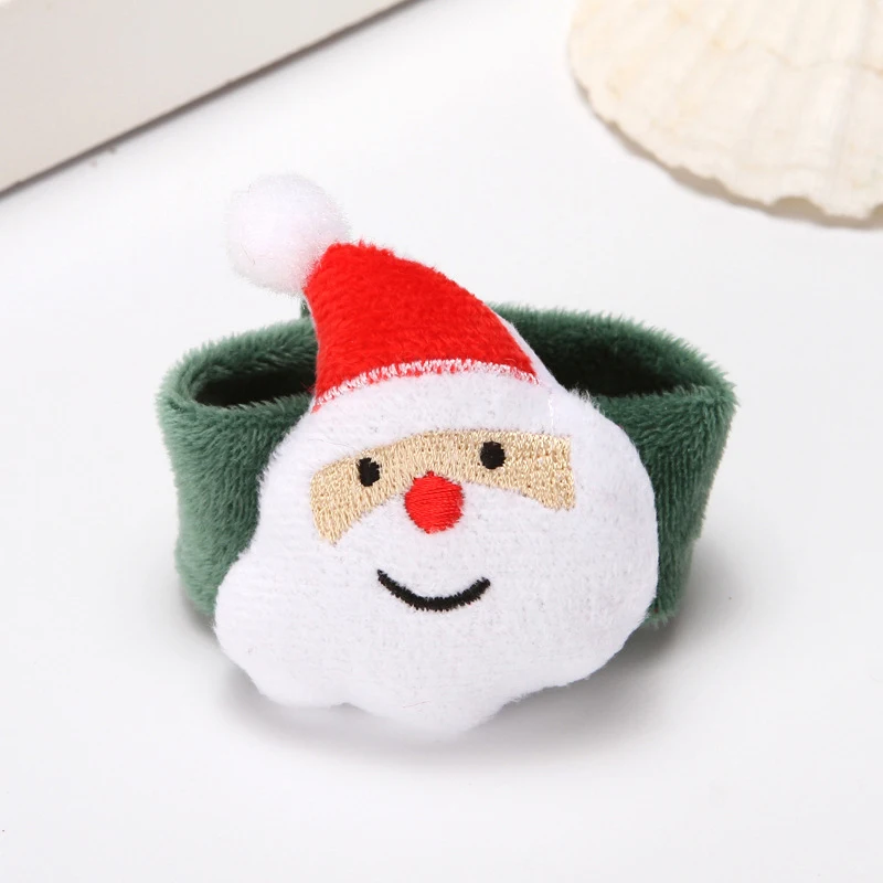 Christmas Patting Circle Bracelet For Xmas Santa Claus Snowman Deer Clap Circle Slap Snap Wrap Wristband New Year Party Decor