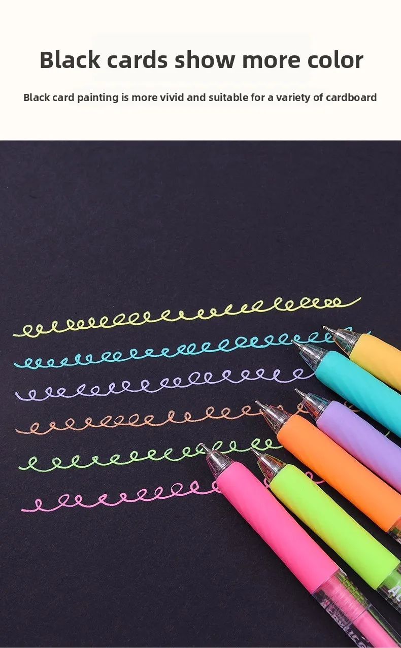 LANGUO 90/6 Colors Press Acrylic Gel Pen Large Capacity 1.0mm Writing Pen Painting Drawing Office School Supplies Stationery