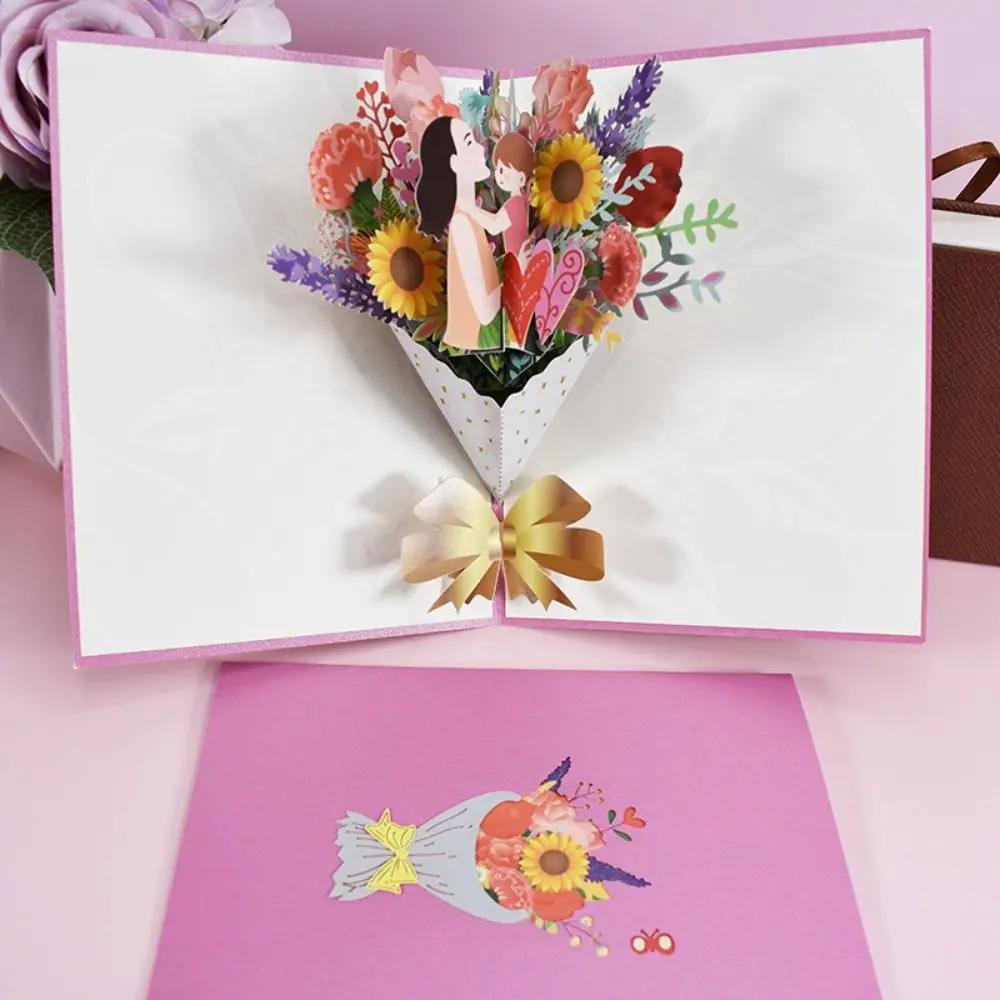 

Новый день хорошего сочувствия учителю для мамы и жены благословение открытка всплывающий 3D букет открытка цветок поздравительные открытки