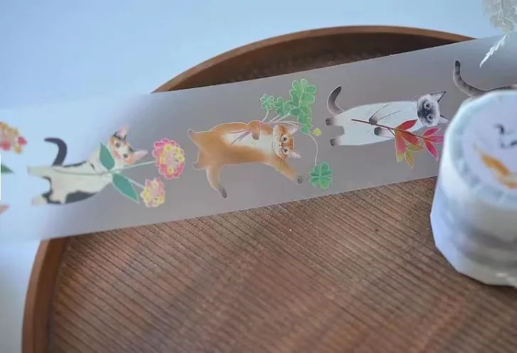 Vintage JP Four Season Washi PET Tape for Card Making DIY Decorative Sticker