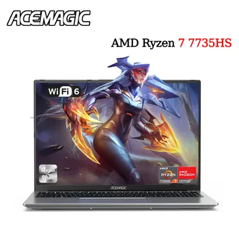 ACEMAGIC Laptop 16” FHD Gaming Laptop AMD Ryzen 7 7735HS 16GB RAM 512GB SSD Windows 11 Pro Notebook Backlit KB Wifi6 BT5.2 1