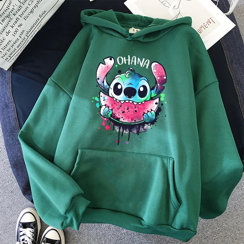 thumbnail image 1 of Sudaderas con capucha de Disney Stitch para mujer, sudadera Harajuku de los 90, ropa de calle de Manga, Unisex, 1 of 4