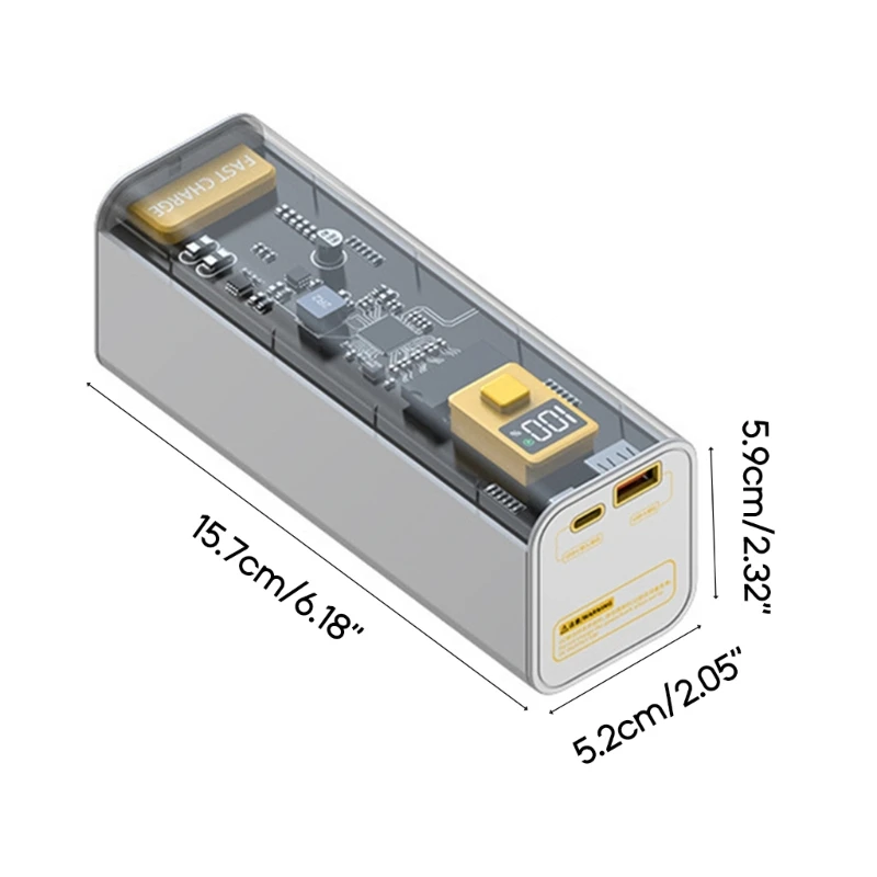 Battery Charger Box Portable DIY Power Battery Box LCD PD22.5W Dual-Direction Fast Charging Box for 8PCS 21700