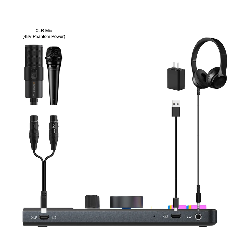 ADCaster C1 Audio Interface, Bluetooth connection For Streaming/Gaming/Podcastin