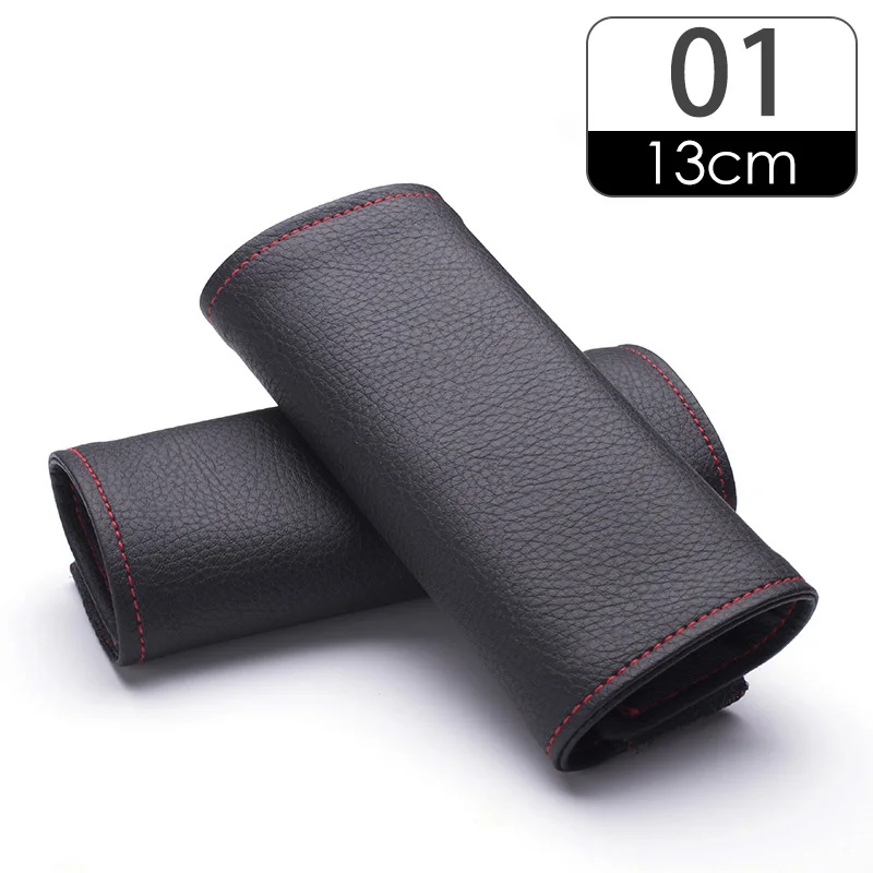 Premium Car Interior Door Handle Protector Covers - PU Leather Upholstery Armrest Trim, Set of 2
