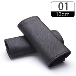 Premium Car Interior Door Handle Protector Covers - PU Leather Upholstery Armrest Trim, Set of 2 (01)