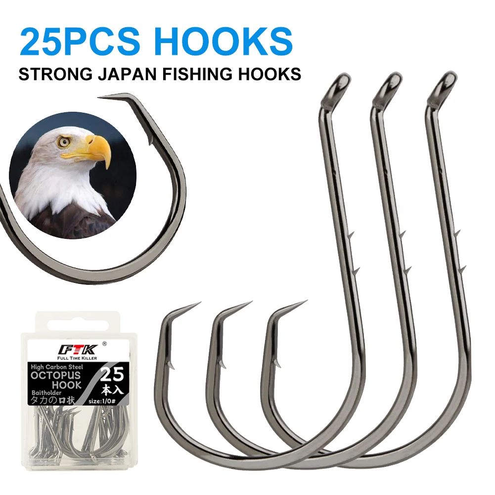 

25pcs/Box Barbed High Carbon Steel Fishing Hooks Sea Worm Carp Single Circle Hook Set Fly Fishing Accessories Tackle Fishhook