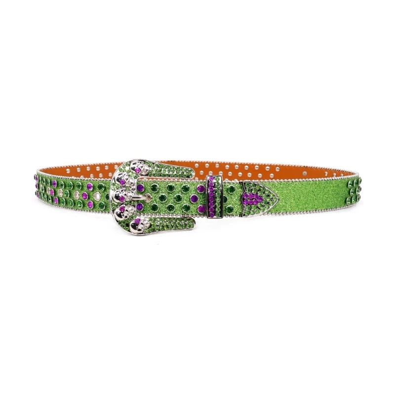 

Creative Diamond Skull Buckle Waist Belt Rivet PU Belt for Girl Jeans Skirt