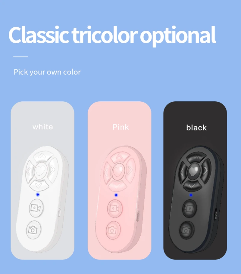 7 Buttons Wireless Phone Selfie Photo Shutter Tiktok Video Page Turner Rechargeable Bluetooths-compatible Remote Controller