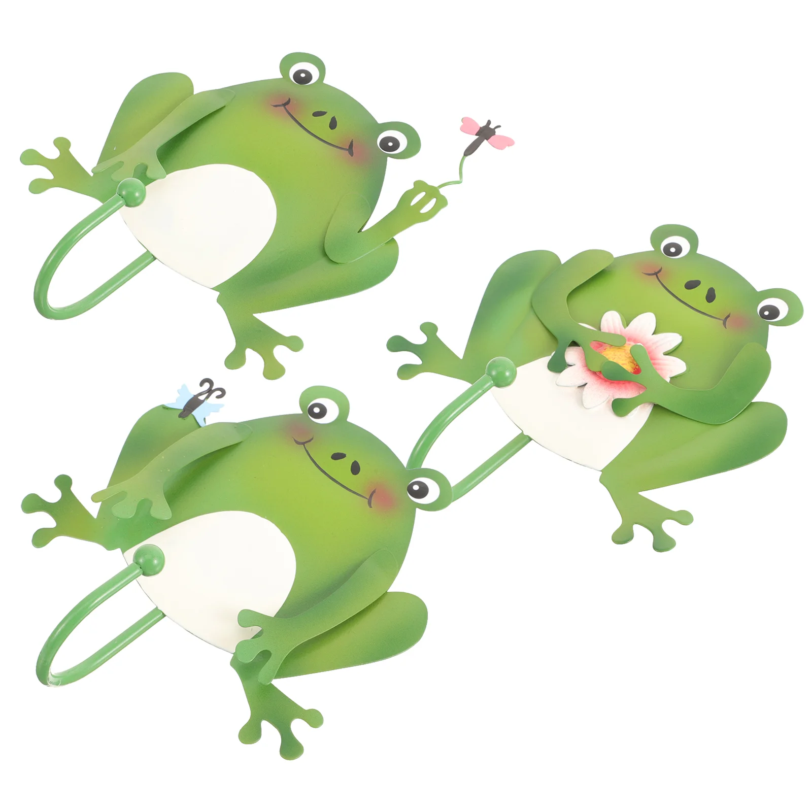 

3 Pcs Frog Hook Wall Decoration Hooks for Hats Mounted Key Hanging Bathroom Towel Iron Kitchen