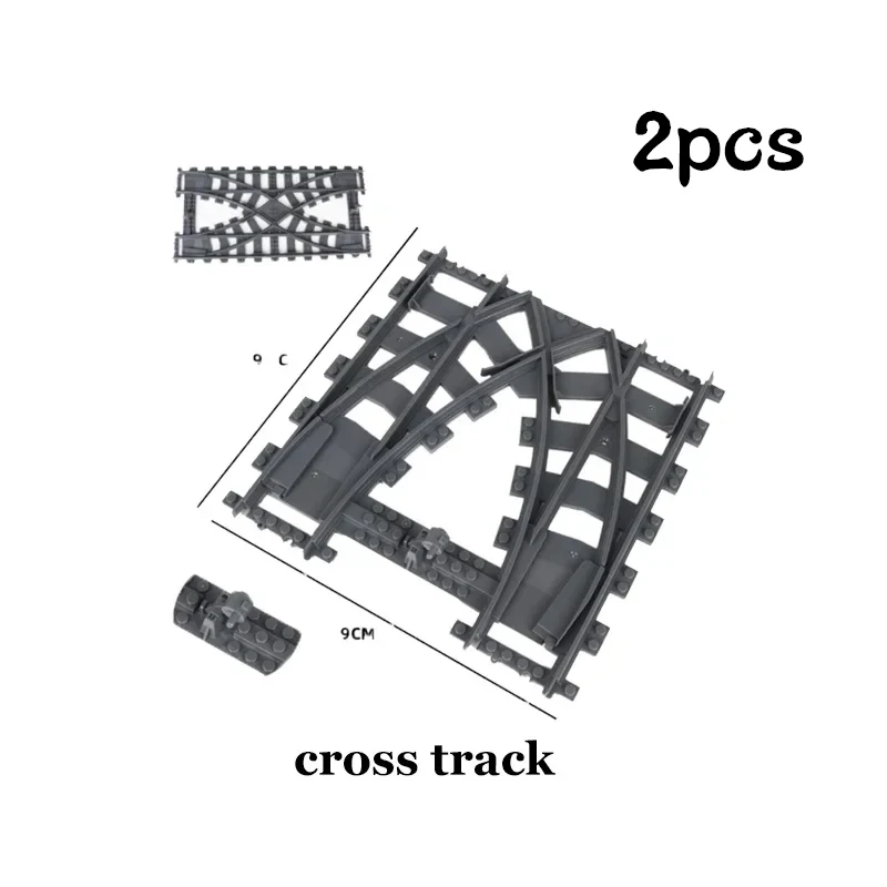 City Train Railway Building Blocks Set - Tracks, Station, and Buffer Stop Bricks Collection