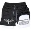 Men Performance Shorts Bible Printed GYM Casual Sports Compression Shorts Workout Running Mesh 2 In 1 Sport Short Pants 1