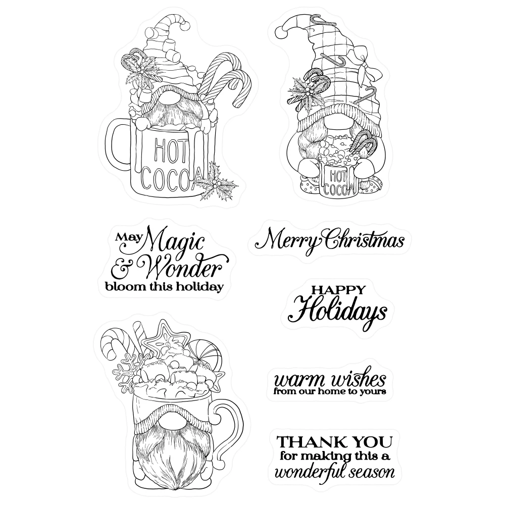 Original Love Valentines Day Gnomes Clear Stamps And Metal Cutting Dies For  Cards Decoration Scrapbook DIY Paper Craft Interesting Coloring Stamps Di