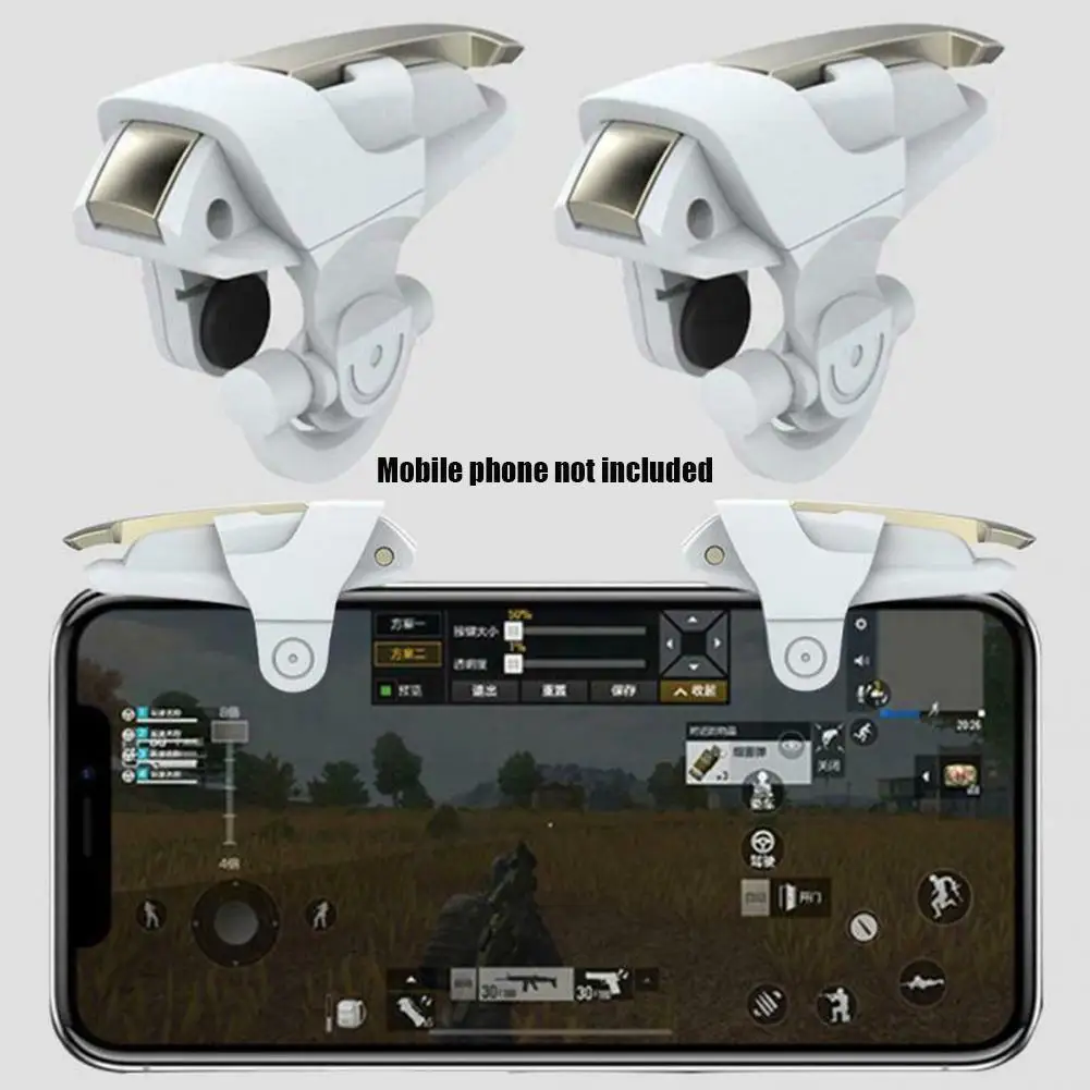 1 Paio Di Joystick Trigger Per Pubg Mobile Phone Aim Shooter Gamepad Gaming Button Accessori Di Collegamento Per Telefono K8A0