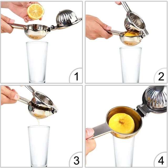 Kézi Citrompréselés Rozsdamentes Acél Hordozható Citrusfélék Friss Narancslé Kivonó Kézhez Ingyenes Citrus Squeezer Konyha Szerszám - Image 6
