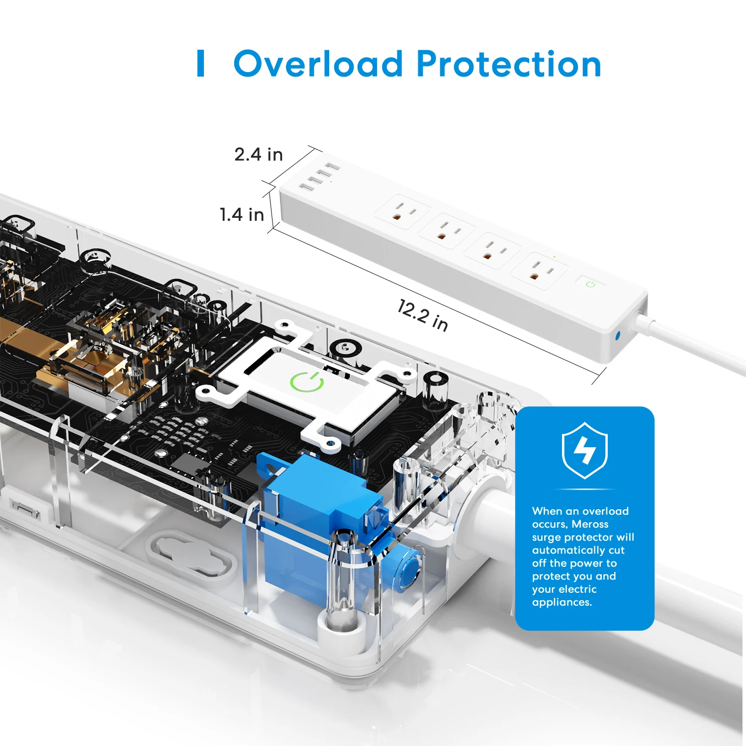 Meross-Smart Power Strip com Protetor Contra Surtos