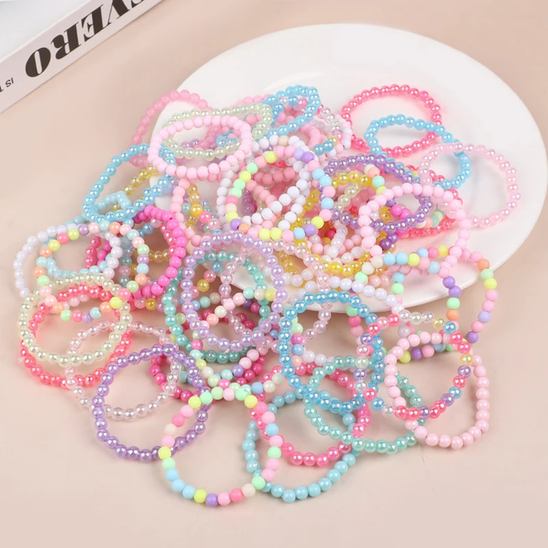 10/20/30Pcs Mehrfarbige Perlen Armband Kinder Meerjungfrau Geburtstag Party Favors Gäste Geschenk Goodie Pinata Füllstoffe Baby dusche Liefert