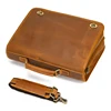 Customize Genuine Leather Laptop Bag Business Travel Briefcase Shoulder Bag Dual Use Men Leather Bags For Office Work Tote Bag 6