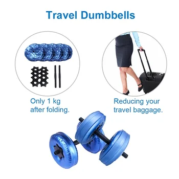 Travel Water Filled Dumbbells Set Gym Weights 1-25kg 5