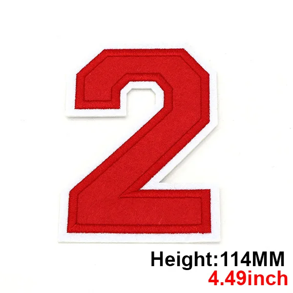 Large Black Embroidered Number Patch 114mm - Iron-On Applique for Clothing, Accessories, and Crafts
