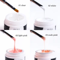 1Set Nail Extension Gel Brush Tips Forms Fiberglass Kits Clear Nude Polish Quick Building Poly UV Gel DIY Nail Art Tools LY1800 2