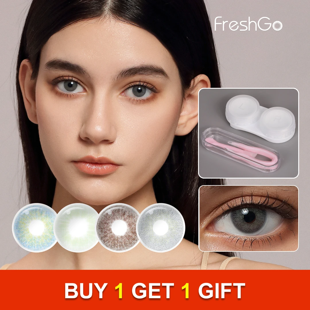 Freshgo Colored Contact Lenses Natural Look Fast Delivery Brown Eye